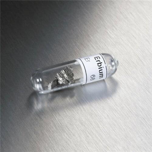 99,95% Erbium Metal,Erbium ErBeautiful Shiny Distilled Crystals,3 Gram In Glass Ampoule