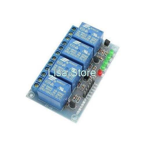 9VDC Coil 10Amp Low Level Trigger 4 Channel Power Relay Module