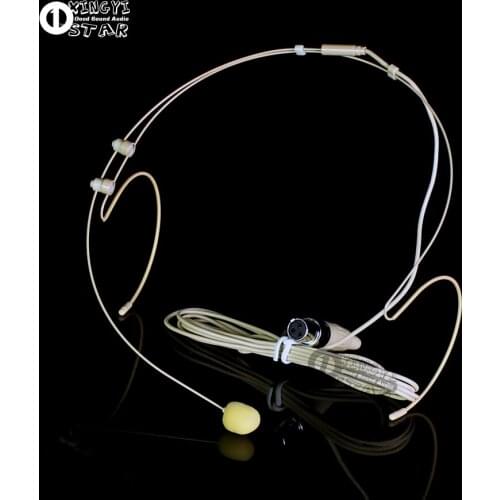 Beige Mini XLR 3 Pin TA3F Connector Headworn Headset Microphone Mike For SAMSON Wireless BodyPack Transmitter CT7 CR88 CB88 VT3L