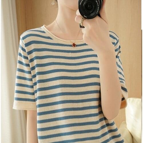 Женские полосатые футболки FRSEUCAG China At AliExpress