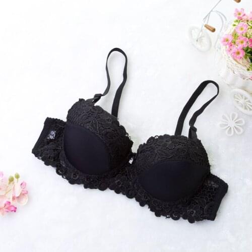 Hot ladies lingerie sexy push 3/4 cup embroidery bra A, B, C, D cup