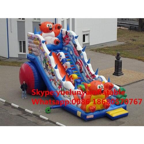 China Guangzhou) manufacturers selling Inflatable castle inflatable slides,Bear Slide KY-666