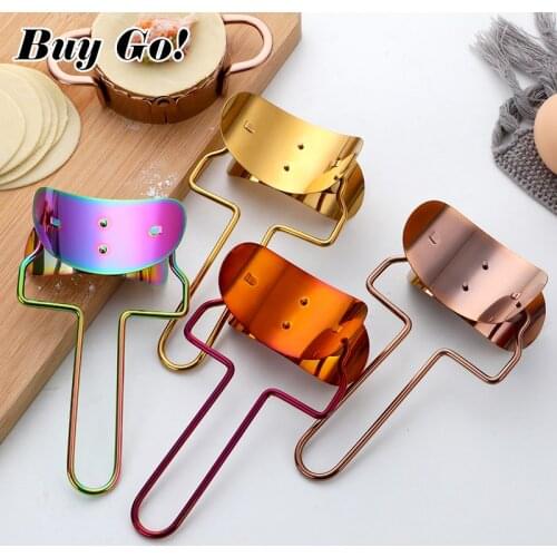 Dough Presser 304 Stainless Steel Dumpling Mold Tool Roller Pasta Spaghetti Circle Skin Wrappers Eco-friendly Home Maker Cutter