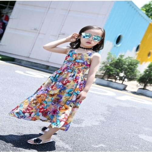 Girl Jumpsuit Dress Wide Leg Pants Summer Girls Dresses Kids Clothing 2021 New Style Fashion Suspenders Jumpsuit