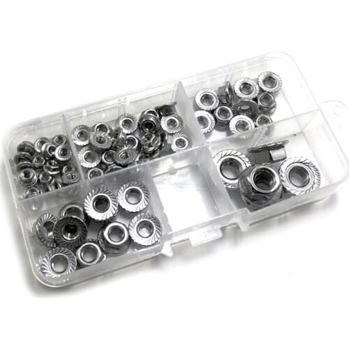 M3 m4 m5 m6 m8 Hex Flange Nut Kit , 304/316 Stainless Steel Din6923 Flange Locking Nuts,B023