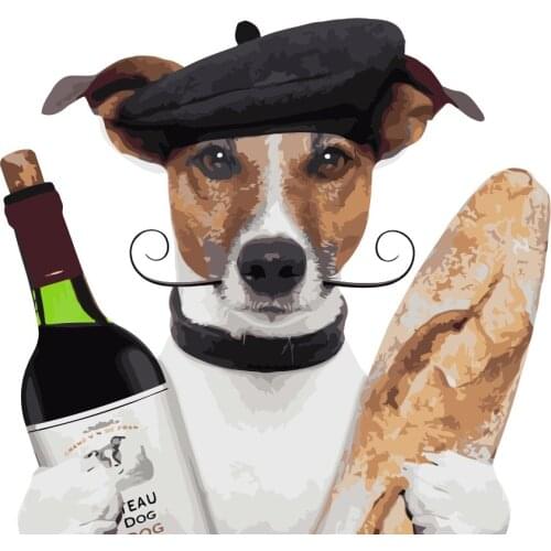 MaHuaf-i639 dog holding beer and DIY painting by Numbers animal Hand-painted canvas oil paintings for living room home decor