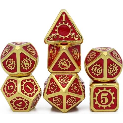Metal dice dnd set rpg polyhedral solid table games Zinc alloy digital D4 D6 D8 D10 D12 D20 d&d dice 7pcs sets dnd d&d dices box