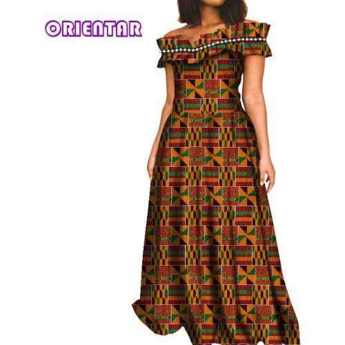 Fashion African Dresses for Women 2020 Party Ankara Dress African Print Dress Bazin Riche Traditional Africa Clothing WY8409