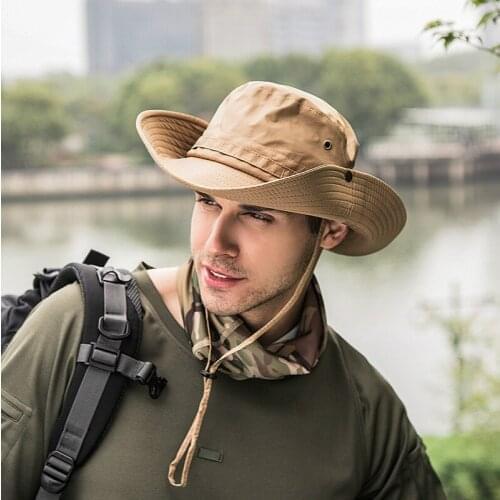 Fashion Summer Men Bucket Hats Quick-drying Fisherman Panama Hat Outdoor Fishing Hiking Foldable Sun Protection Bucket Hat Caps