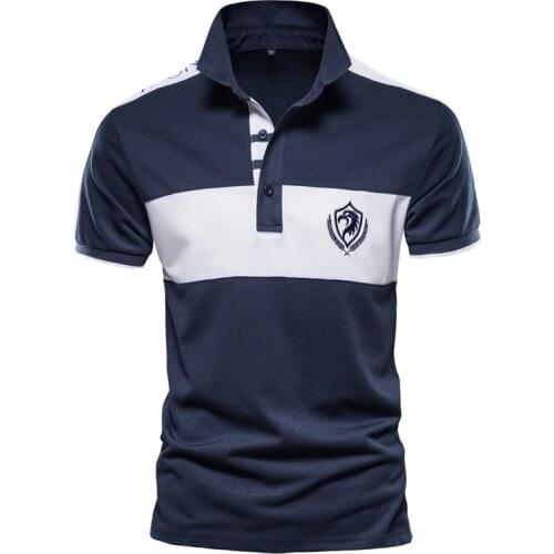 Cotton Polo Shirt Men 2020 New Summer Patchwork Casual Business Short Sleeve Social Mens Polos Mens Clothing