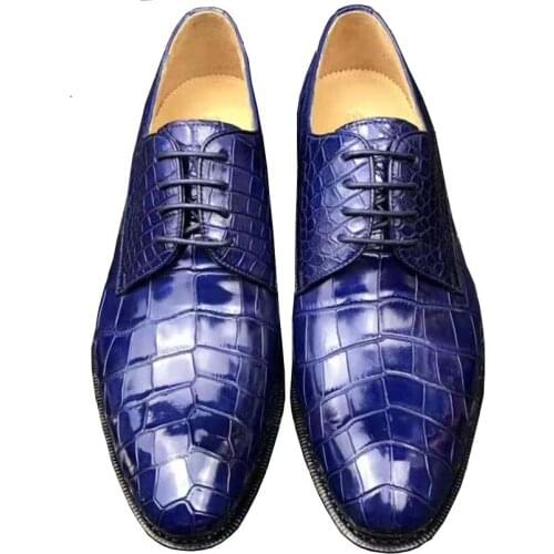 Chue New Men Formal Shoes Crocodile Leather Shoes Crocodile Leahter Men Shoes Casual Shoes Business Wedding Shoes