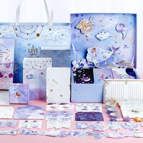 Hand account notebook set ancient style 3D stereo gift box hand account literature diary birthday gift girl small gift