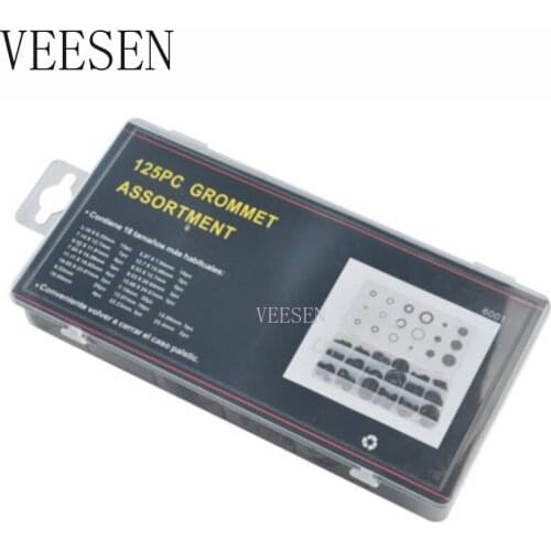 125 Pieces Rubber Grommet Assortment Kit Electrical Conductor Gasket Ring Set for Wire Plug and Cable