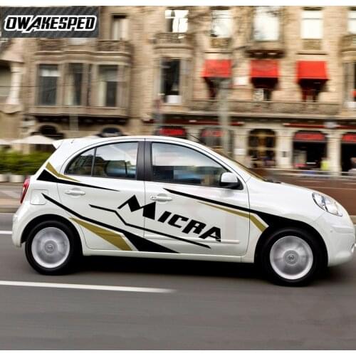 Car Whole Body Sticker For Nissan Micra Both Side Door Side Decor Vinyl Decals Racing Sport Cusotmized Stripes Auto Accessories