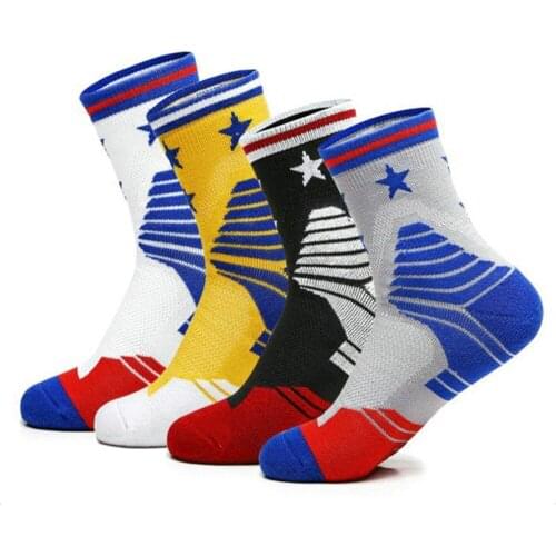 Basketball Mens Socks Thickened Towel-Bottom Absorb Shock Sweat Odor-Resistant Elite Professional Outdoor Sports Non-Slip Socks