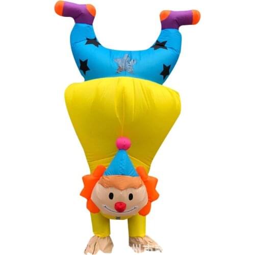 Handstand Clown Inflatable Costume Funny Blow up Outfit Halloween Cosplay Party Dress Clothes for Adult