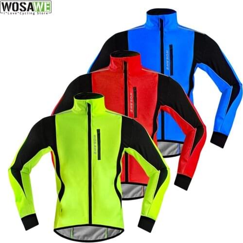 Reflective Winter Cycling Jacket Fleece Warm Bike Jersey Windproof Waterproof MTB Road Bike Clothing Soft shell Coat