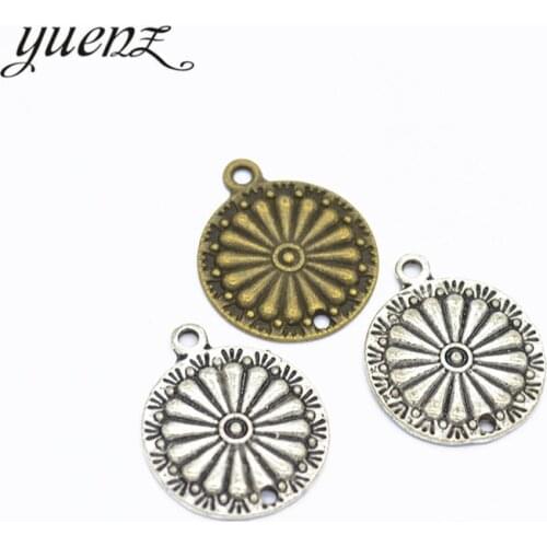 YuenZ 10pcs Antique Flower Charms Pendants for Jewelry Making Handmade Craft 22*19mm Q189