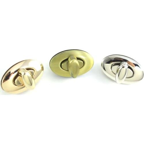 1 3/4 inch Antique Brass Oval Handbag Twist Lock / Flip Lock