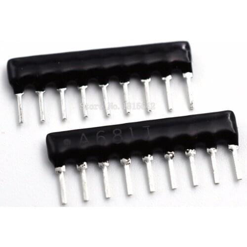 30PCS DIP Exclusion Network Resistor Array 9Pin 680 ohm A681J 680R Resistance Network Array A09-681J