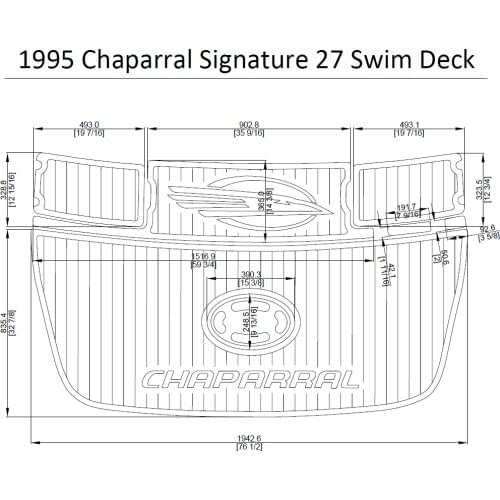1995 Chaparral Signature 27 Swim Platform Pad Boat EVA Teak Decking 1/4" 6mm
