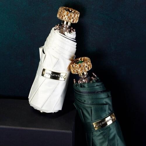 2021 Luxury Designer Umbrella Rain Women Portable Mini Umbrellas 8K Windproof Black Men Gifts Umbrella Sun UV Parasol Paraguas