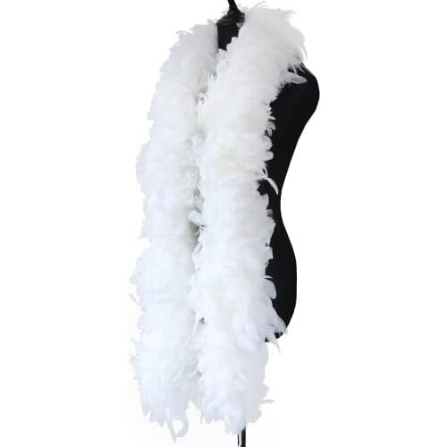 White Rooster Feathers Boa 2Meters High Quality Feather Ribbon For Crafts DIY Wedding Shawl Decoration Carnival Accessory Plumes