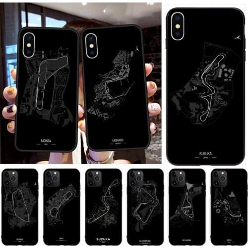 Formula 1 Racing Circuit Map Phone Case For iphone 12 11 Pro Max Mini XS Max 8 7 6 6S Plus X 5S SE 2020 XR Cover