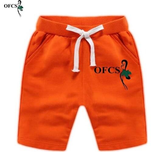 Childrens Fashion Shorts Baby Boys Solid Beach Shorts Elastic Waist Girl Trousers Kids Motion Clothing OFCS Brand For18M-12Year