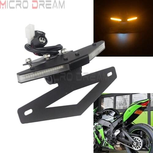 For Kawasaki Z1000 2018-2019 Tail Tidy Fender Eliminator Motorcycle Adjustable License Plate Holder Frame with LED Light Z 1000
