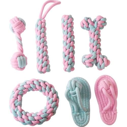 Cotton Rope Pet Toys Interactive Bite resistant Puppy Cotton Chew Knot Durable Braided Bone Rope Pets Toy For Small DogsPets Toy