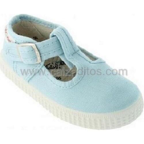 Pepito type canvas sneakers in light blue, Victoria