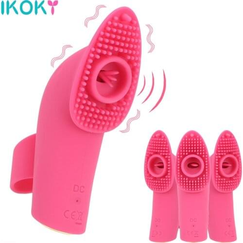 IKOKY G-Spot Clitoris Stimulator Tongue Licking Vibrator Sex Toys for Women Vibrating Egg Finger Sleeve Vibrator