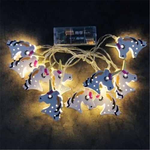 Ins Style Fairy Lights Wrought Iron Unicorn lights USB Christmas Birthday Party Room Courtyard Decorative Lights YK43