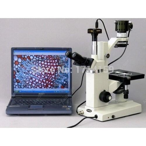 Inverted Microscope-AmScope Supplies Inverted Tissue Culture Trinocular Microscope 40x-800x IN200TAB