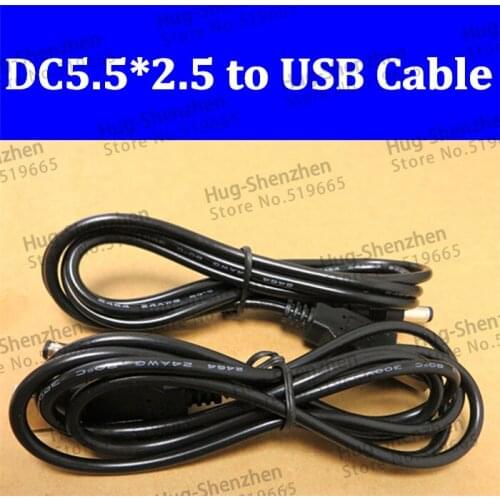 High Quality USB A 2.0 male Power Supply Charging Cable to DC 5.5x2.5mm male Plug Connector Cord cable