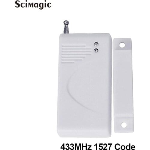 Battery Power Magnetic Contact Sensor Wireless Window Door Sensor 433MHz 1527 Code For Any Wireless Burglar Alarm Panel