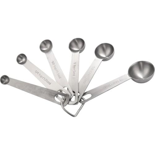 Measuring Spoons, Stainless Steel Measuring Spoons Cups Set, Small Tablespoon with Metric and US Measurements, Set of 6 for Gift