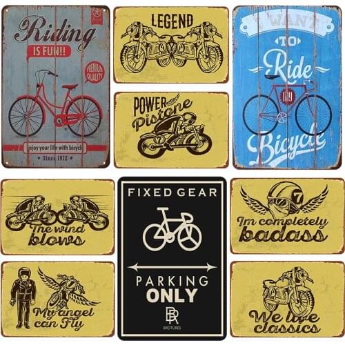 Bikes And Motorcycle Metal Sign Vintage Pub Metal Poster Plate Wall Decor For Bar Garage Motor Club Wall Home Decor Painting