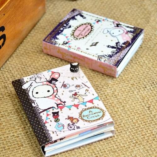 Kawaii Sentimental Circus Rabbit Notepad / Memo / 6 Fold Sticky Note Pad / Notebook Retail