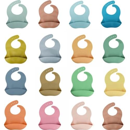 Fashionable silicon Baby Bib Waterproof Infant Bibs Newborn Feeding Cloth Toddle Boys Girls Adjustable Different Styles of Bibs