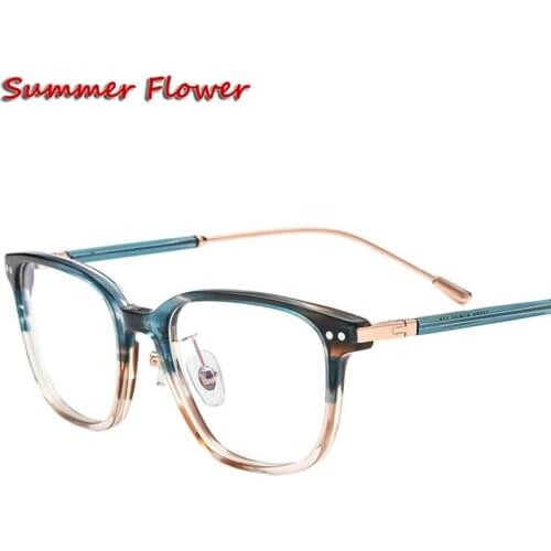 Chashma Men Acetate Eyeglass Top Quality Women Prescription Glasses Frame Eyewear Optical Glasses Lens Eyeglass for Female