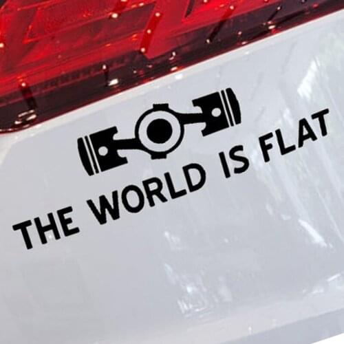 EmpireYing 3 Sizes 8 Colors Peace Sign The World Is Flat Art Word Car Sticker Window Motorcycle Door Laptop Styling Vinyl Decal