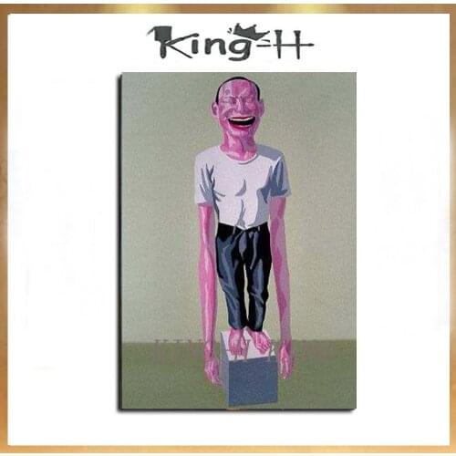 Hand-drawn characters of big mouth laughing boy pop art on canvas oil painting decoration lobby sofa porch shall apply