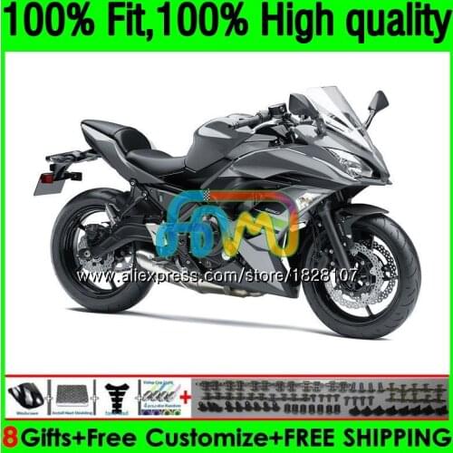 OEM Injection For KAWASAKI Bodys 650R ER6 F ER 6F 17 157BS.13 Metal grey 650R-ER6F ER-6F ER6F 17 18 19 2017 2018 2019 Fairings