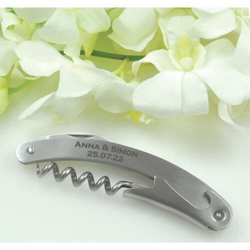Personalized Corkscrew Wedding Favor Wine Opener Engagement Souvenirs Custom Wine Bottle Opener Return Gifts For Wedding 50pcs