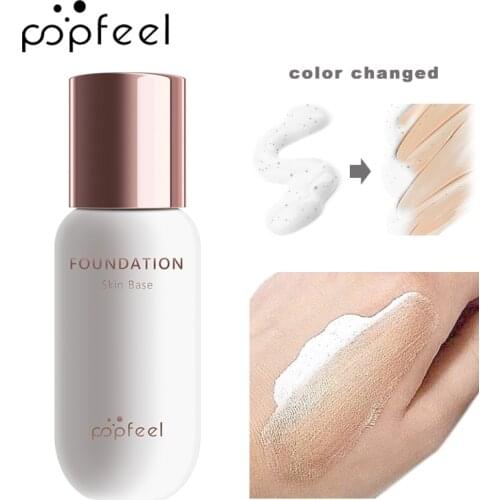 POPFEEL 30ml Face Foundation Color Changing Liquid Foundation Oil-control Concealer Hydrating Lasting Facial Makeup Base Cream