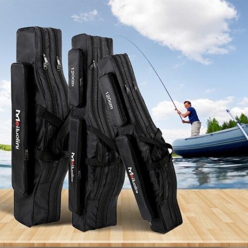 Portable Fishing Bag Pesca 2/3 Layer Fishing Rod Bag Shoulder Handbag 80/90/100/120CM Fish Tackle Bags Fishing Gear Case XA209G