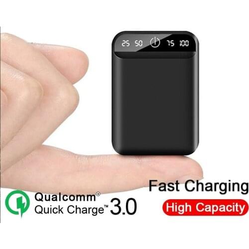 Portable Mini 30000mAh Power Bank 2USB LCD Digital Display Fast Charging External Battery Powerbank Charger for Xiaomi Mi iphone