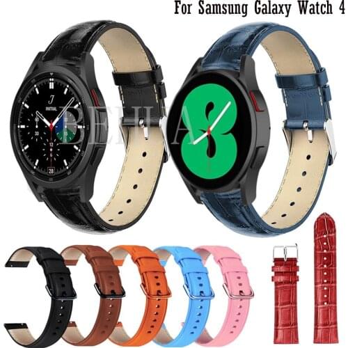 20mm Colorful Leather Straps Watchband For Samsung Galaxy Watch 4 40mm 44mm Galaxy4 Classic 42MM 46mm Smart Wriststrap Bracelet